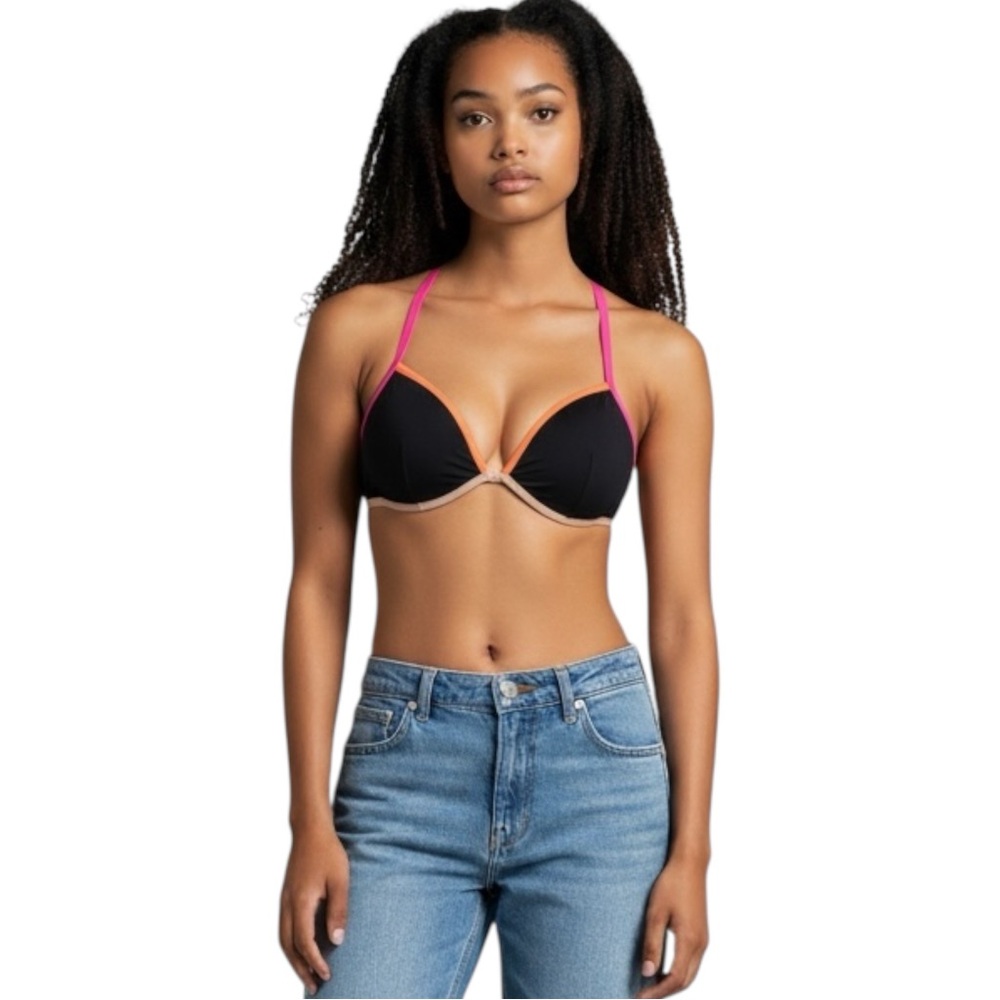 Victoria's Secret Bikini Top Women’s 32DD “Fabulous Push-Up” Strappy‎ Racerback